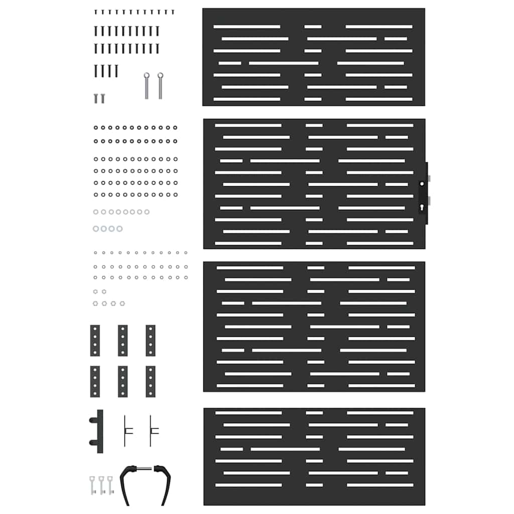 Porte de Jardin Noir 85 x 175 cm Acier peint par poudre vidaXL - 9