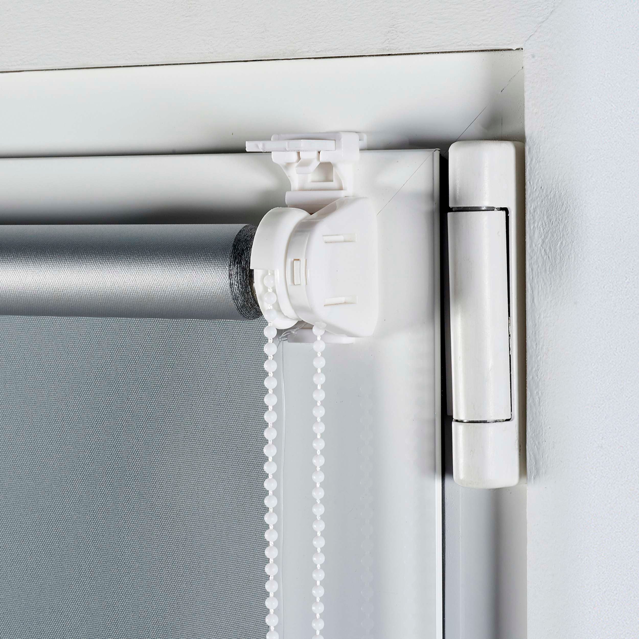 Estor Opaco EasyFix, Estores enrollables de instalación sin taladrar Plata, 75 x 180 cm - 3