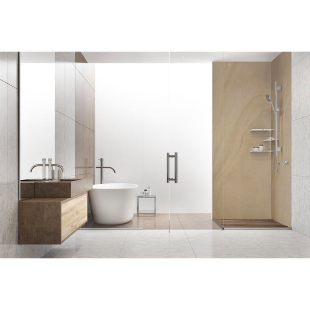 Panneau mural VIPANEL Rénovation rapide pour salle de bain, pierre beige mat 100 x 210 cm, ep. 3 mm