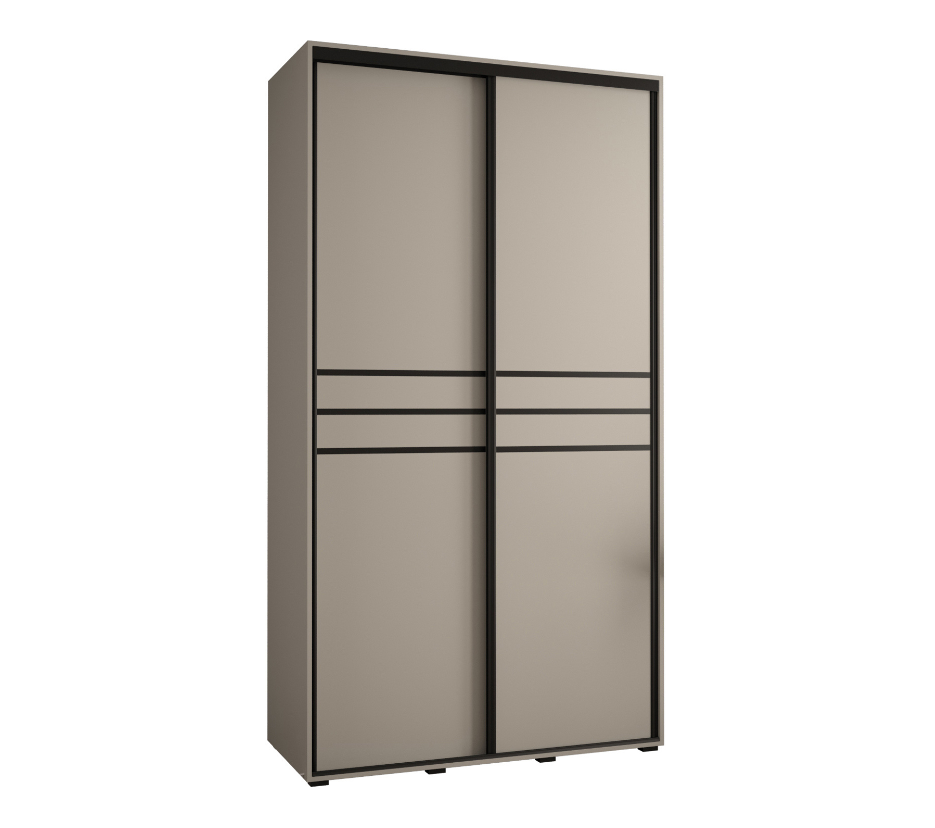 Szafa przesuwna wysoka Dakota 10 130 x 45 x 235,2 cm kaszmir + u. czarny - Abiks Meble