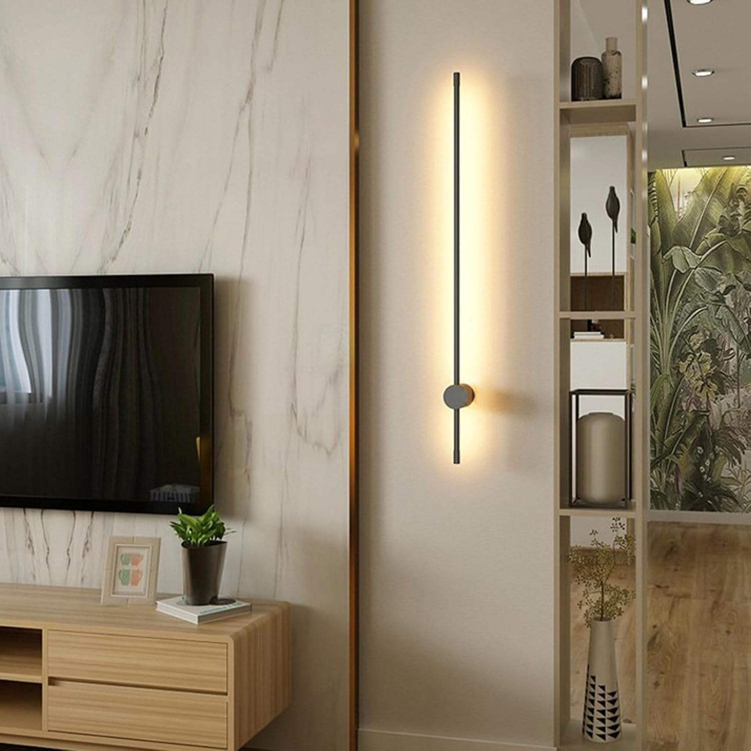 Kinkiet wewnętrzny LED, nowoczesny design, możliwość obrotu o 350°, odpowiedni do sypialni, salonów, korytarzy i klatek schodowych (3000 K, 60 cm).