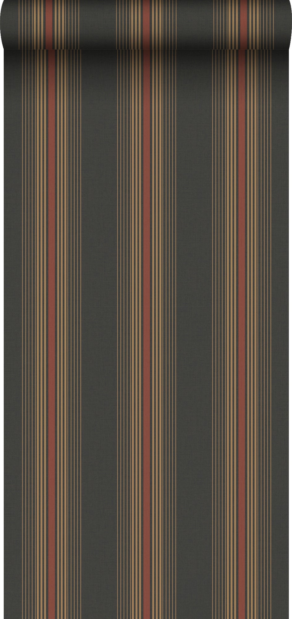 Tapeta paski szaro-oliwkowym - 53 cm x 10 m - SANDERS &amp; SANDERS