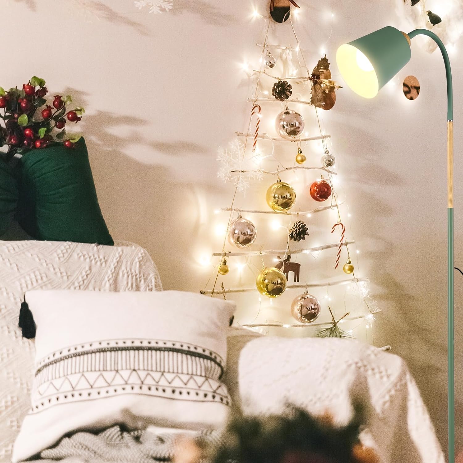 Lampadaire LED Anten, vert Abat-jour trapézoïdal Classique moderne Orientable sur 360°, hauteur 159 cm (ampoule non incluse) - 3