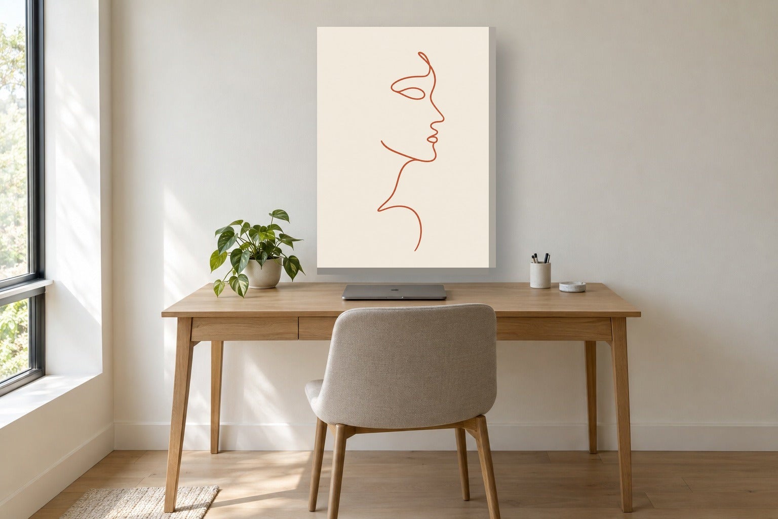 Tableau line art «Perfil» sur toile, châssis en bois de 2 cm, 30 x 40 ...