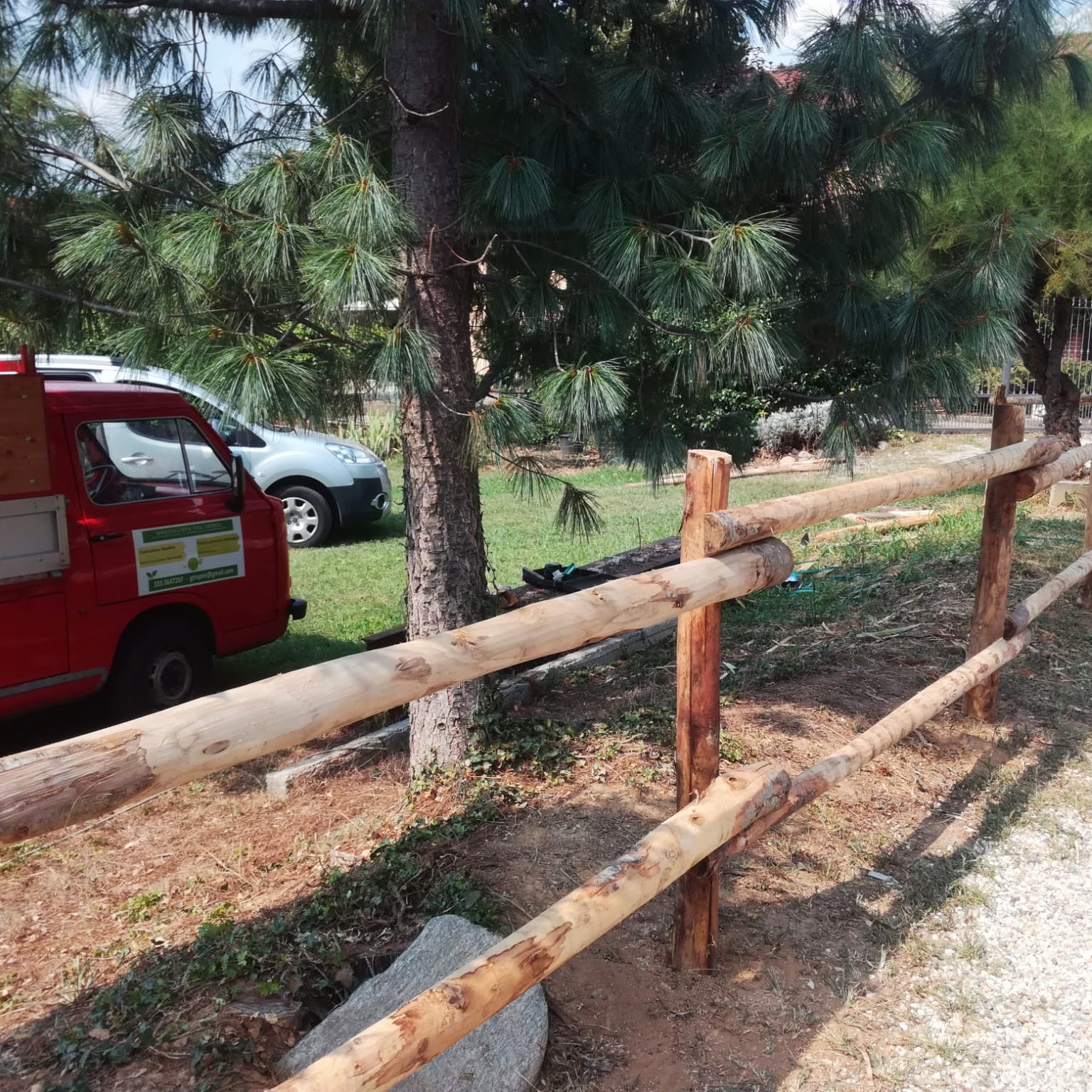 Staccionata Da 45m Rollboarder Distanza Tra Le Stecche Alta 35 Cm Recinzione Da Giardino 4 6 Cm In Legno Di Nocciola - Foto 7