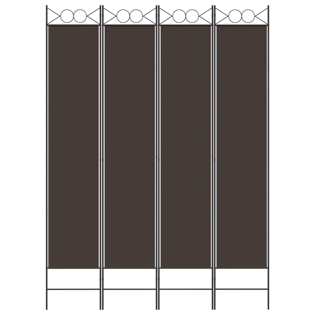vidaXL Cloison de séparation 4 panneaux Marron 160x220 cm Tissu - 3