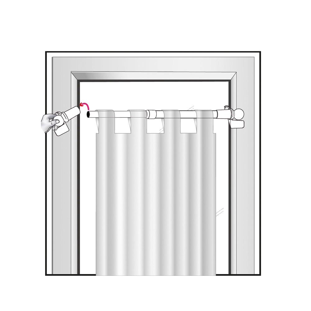 Kit tringle à rideaux Sans-Perçage Extensible 40-60cm Blanc - Boulet - 6