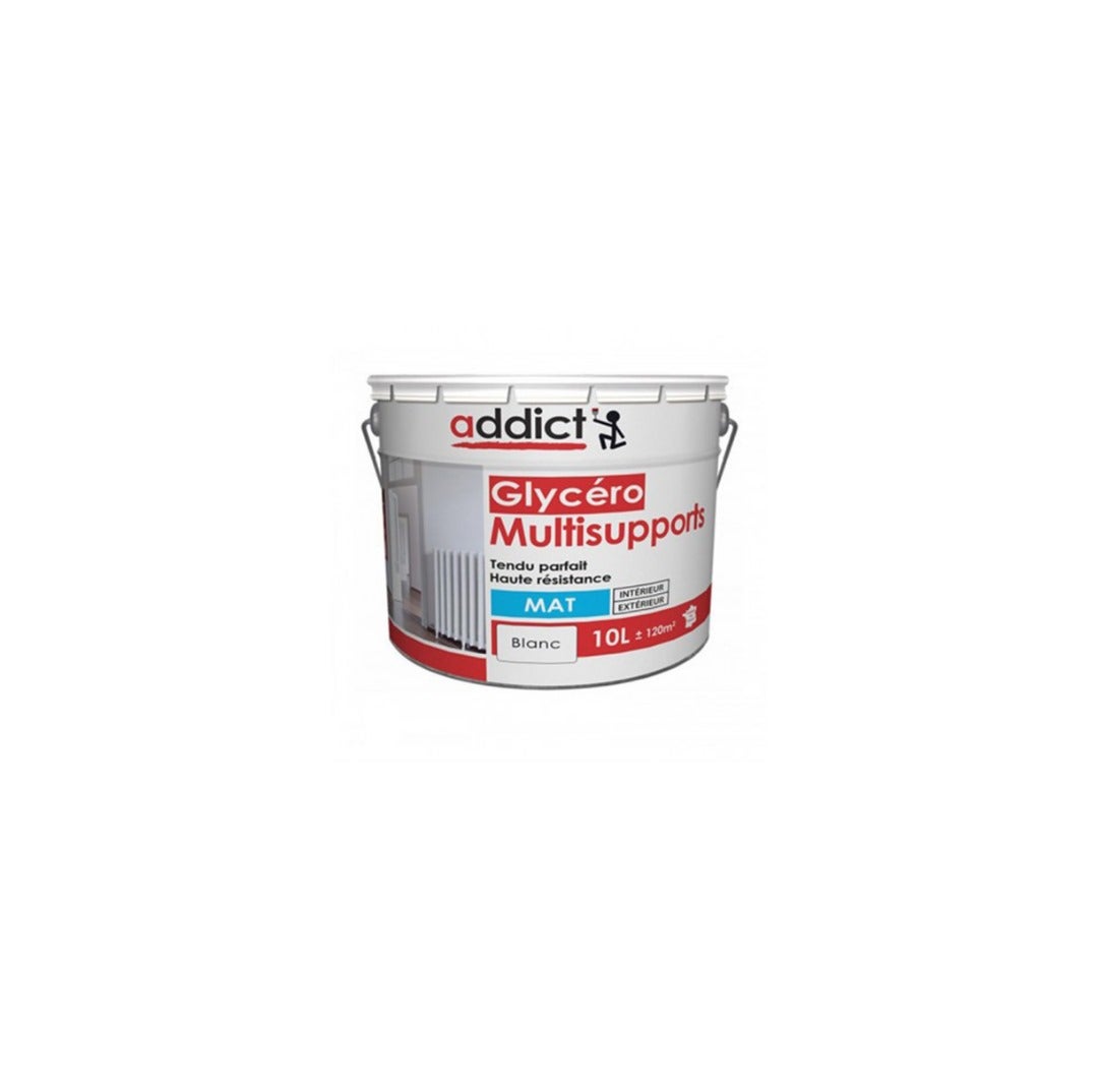 Peinture glycéro blanc mat 10l décoration intérieur extérieur multi supports ADDICT - 3