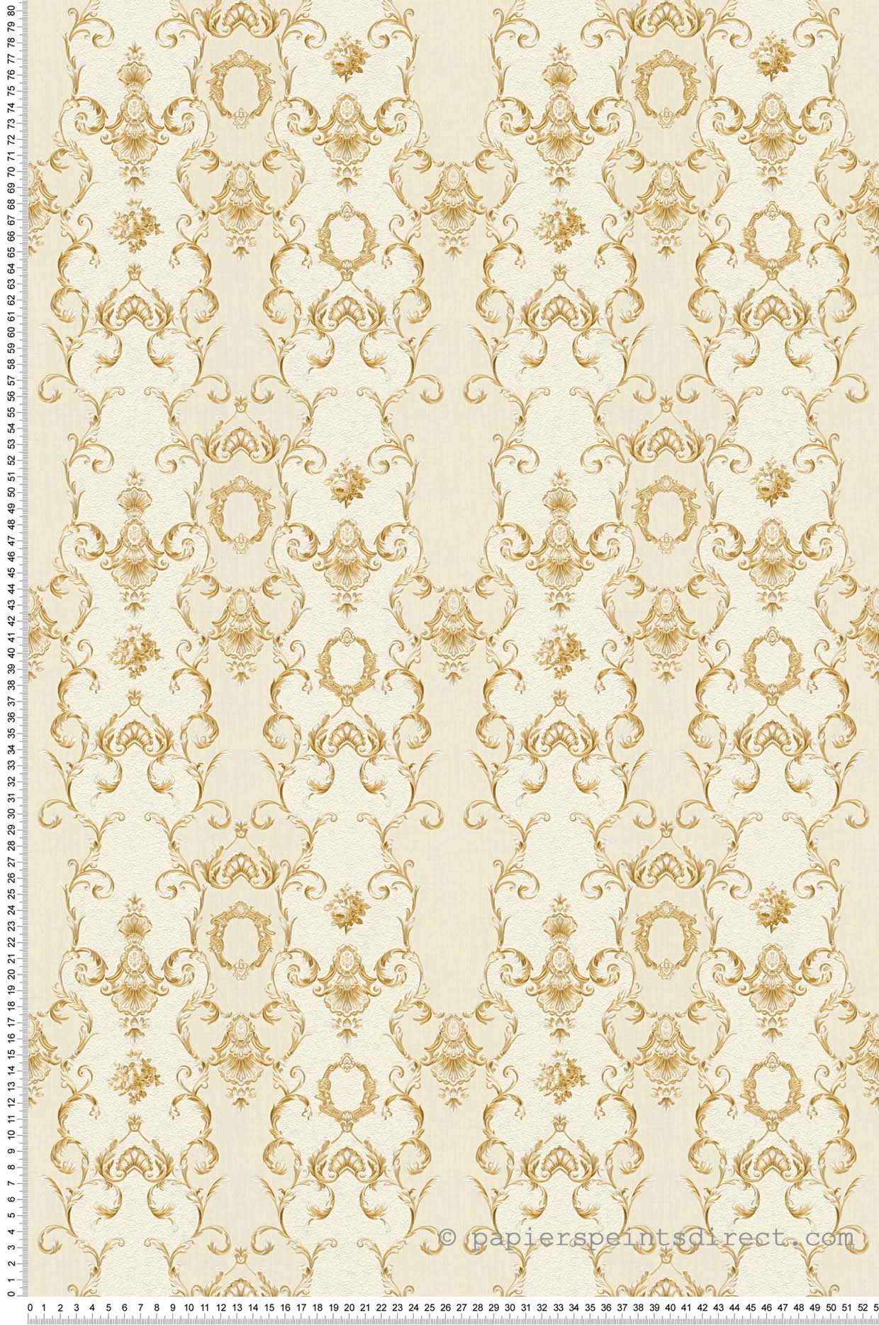 Papel pintado barroco oro y beige - 53 cm x 10,05 m - a.s. création