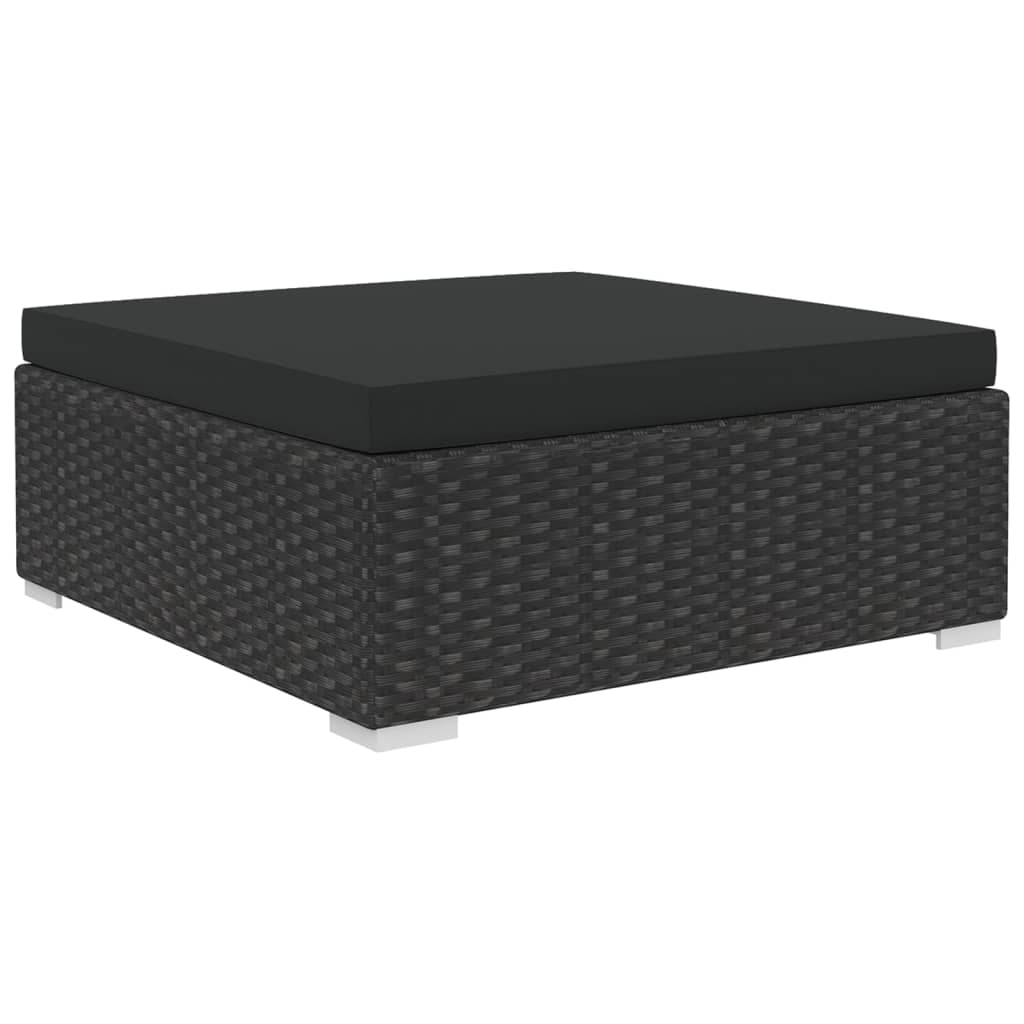 Maison Exclusive - Set Divani da Giardino 5 pz con Cuscini in Polyrattan Nero - 6