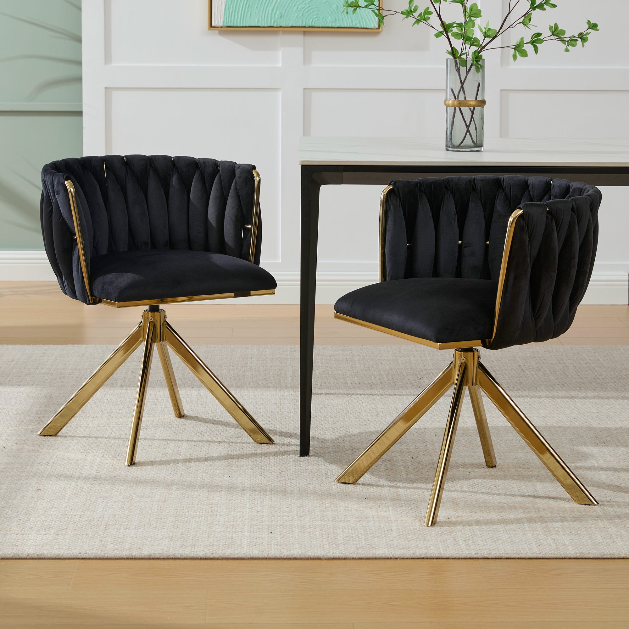 Fauteuil en velours avec structure métallique robuste, pivotant à 180 ...