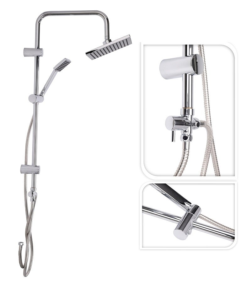 Excellent Houseware  Conjunto De Ducha Sin Mezclador De Pared Déšť Cromo , Leroy Merlin