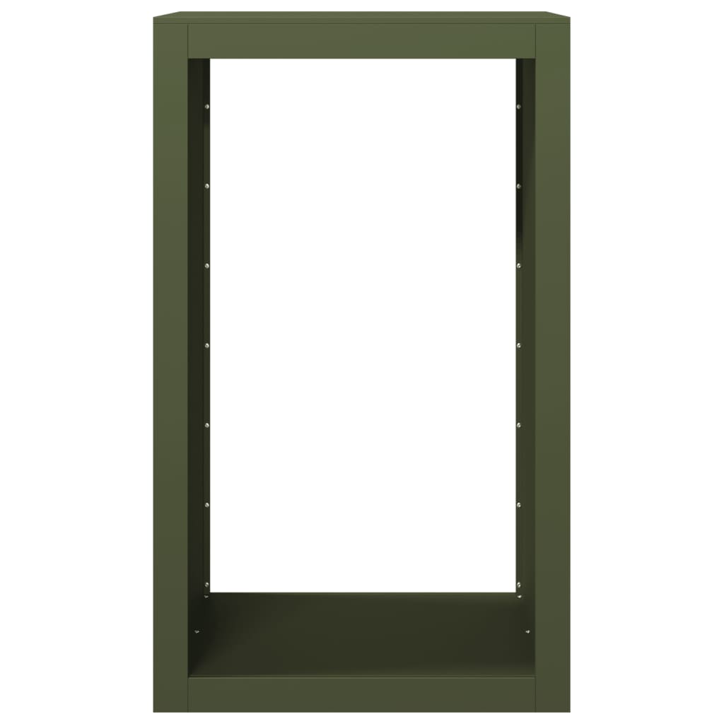 Porte-bûches | Portant de bois de chauffage vert 60x40x100 cm acier CFW379111 - 4