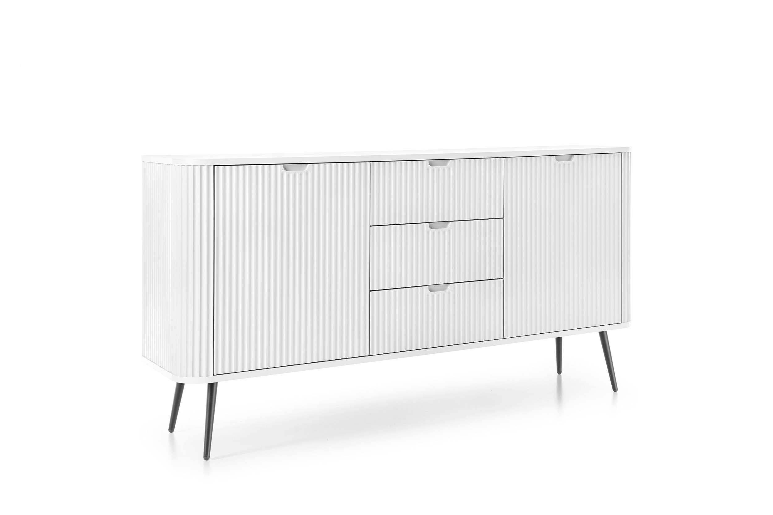 Commode BLANC, PIEDS: NOIR, D: l : 168 cm, H : 87 cm, P : 39 cm | Leroy ...