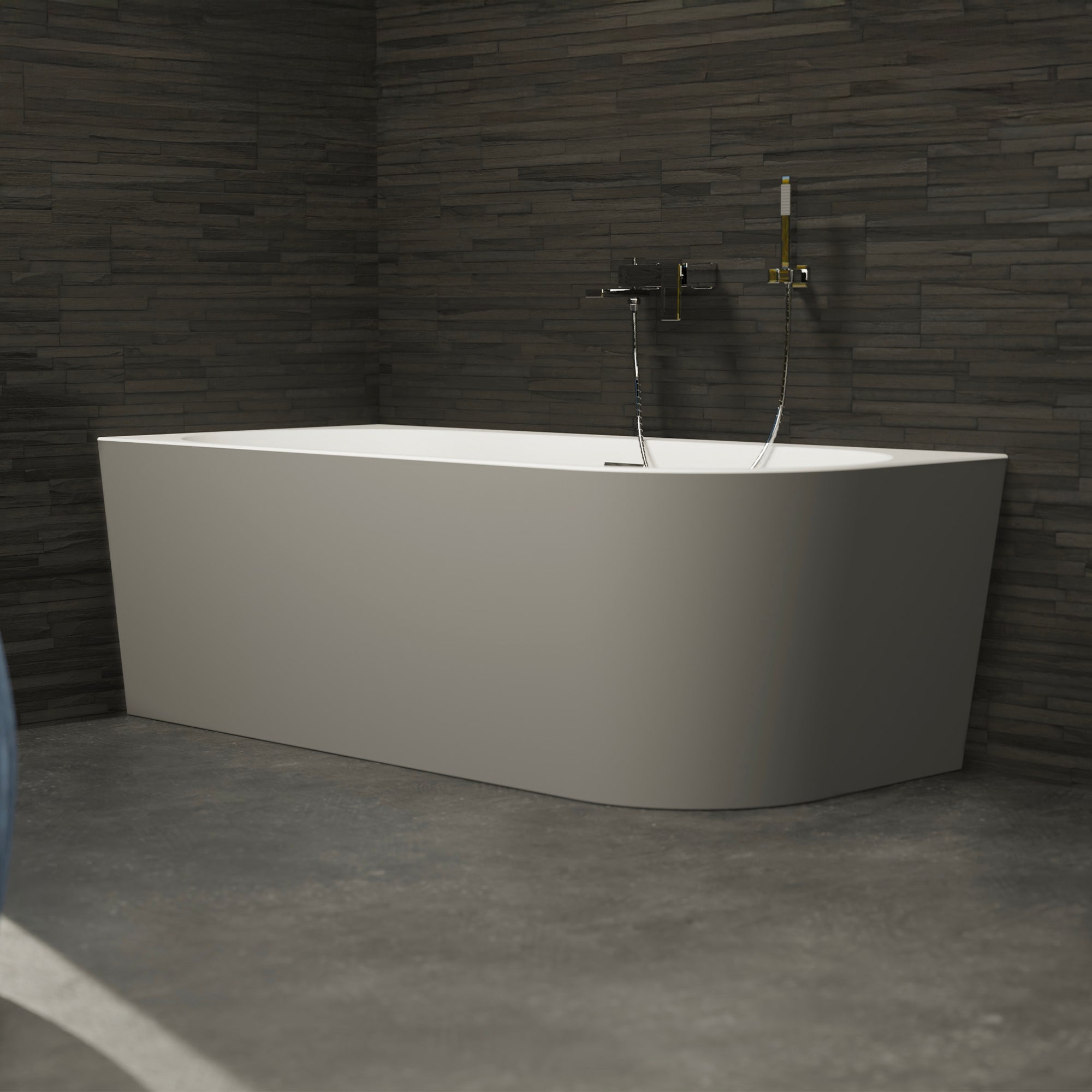 Baignoire Ilot Capri 160 gauche grise 160 x76 x58 cm, by SPALINA - 3