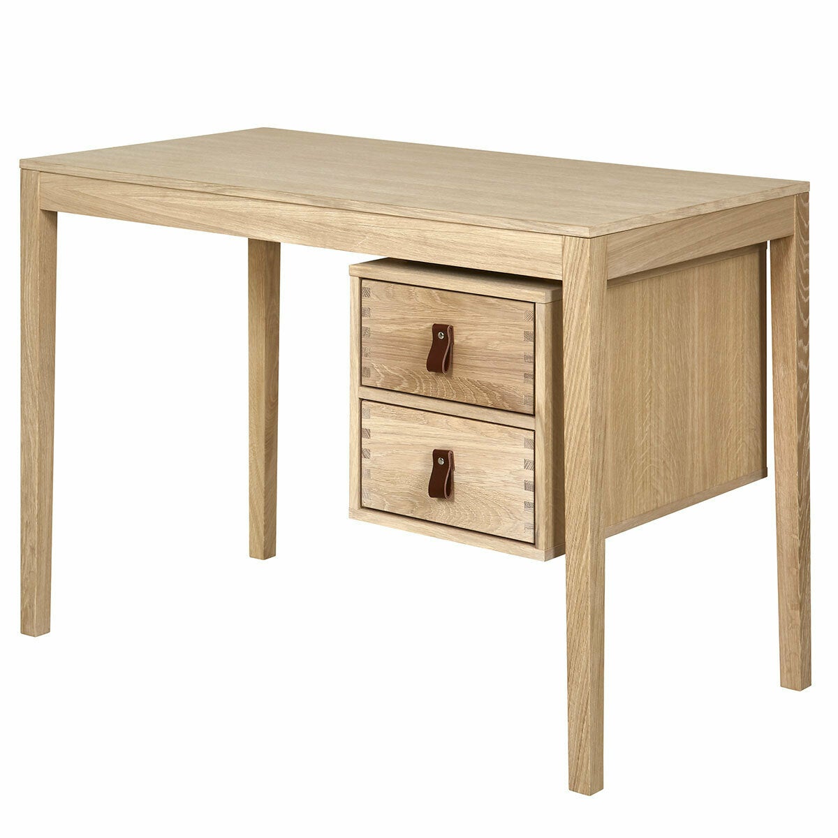 Bureau 2 tiroirs Nami Bois naturel | Leroy Merlin