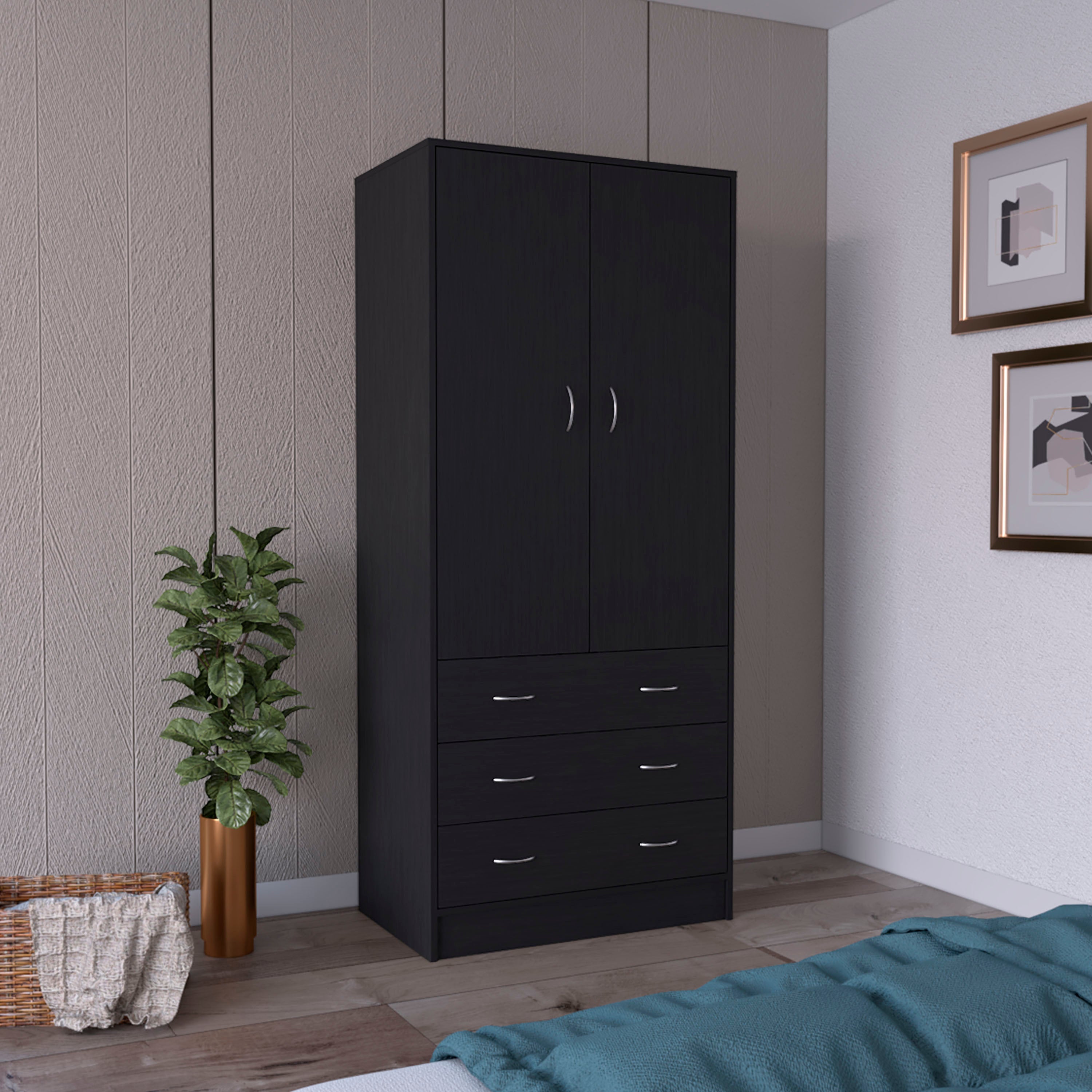 Armoire Taly de 180 cm, wengé | Leroy Merlin
