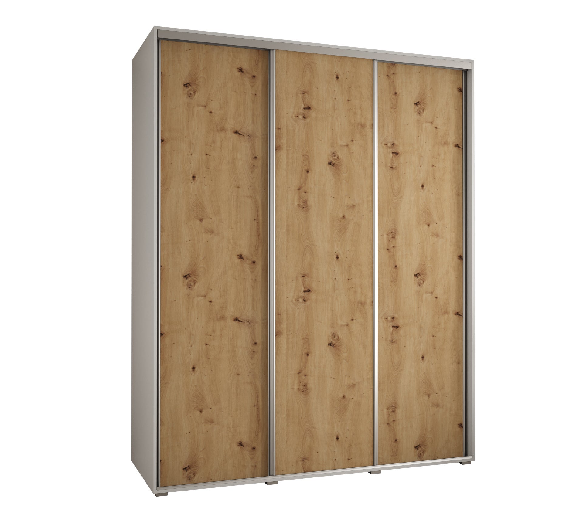 Szafa przesuwna wysoka Davos 1 200 x 60 x 235,2 cm biały + artisan + u. srebrny - Abiks Meble