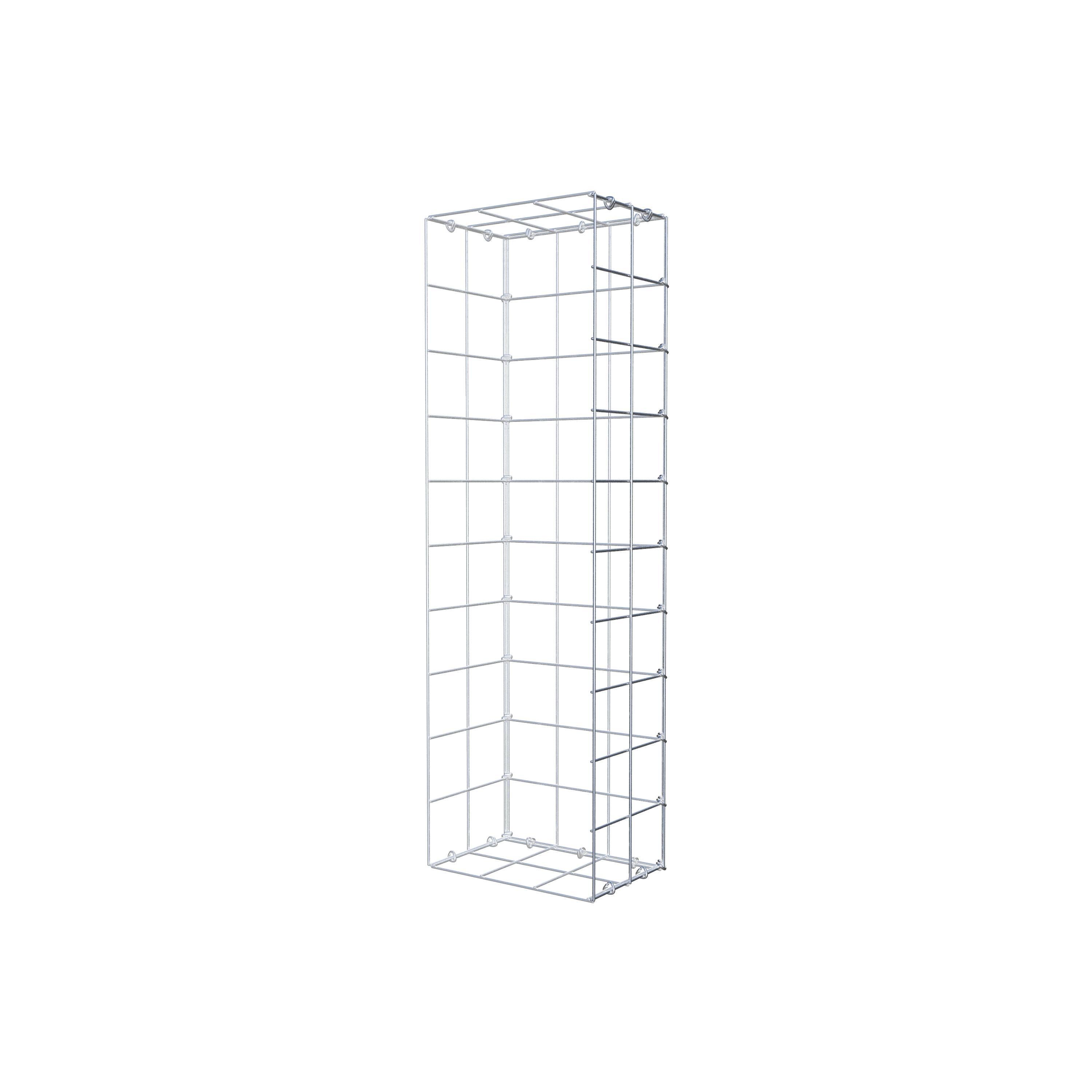 Gavión para alargar en acero galvanizado 100x20x30cm (LxAxP), malla 10 x 10cm, Anillo en C, sin rejilla frontal - 2