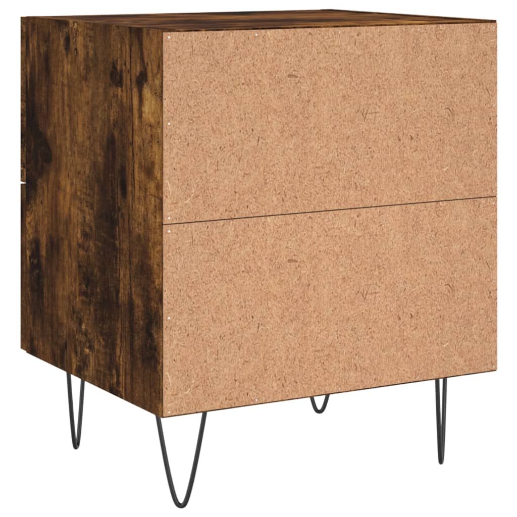 Maison Exclusive - Tables de chevet 2pcs chêne fumé 40x35x47,5cm bois d’ingénierie - 9
