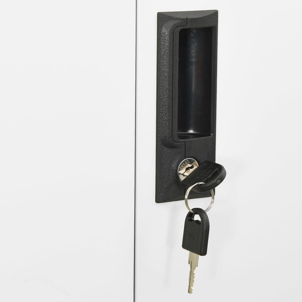 Armoire de bureau Blanc 90x40x180 cm Acier et verre trempé - 4