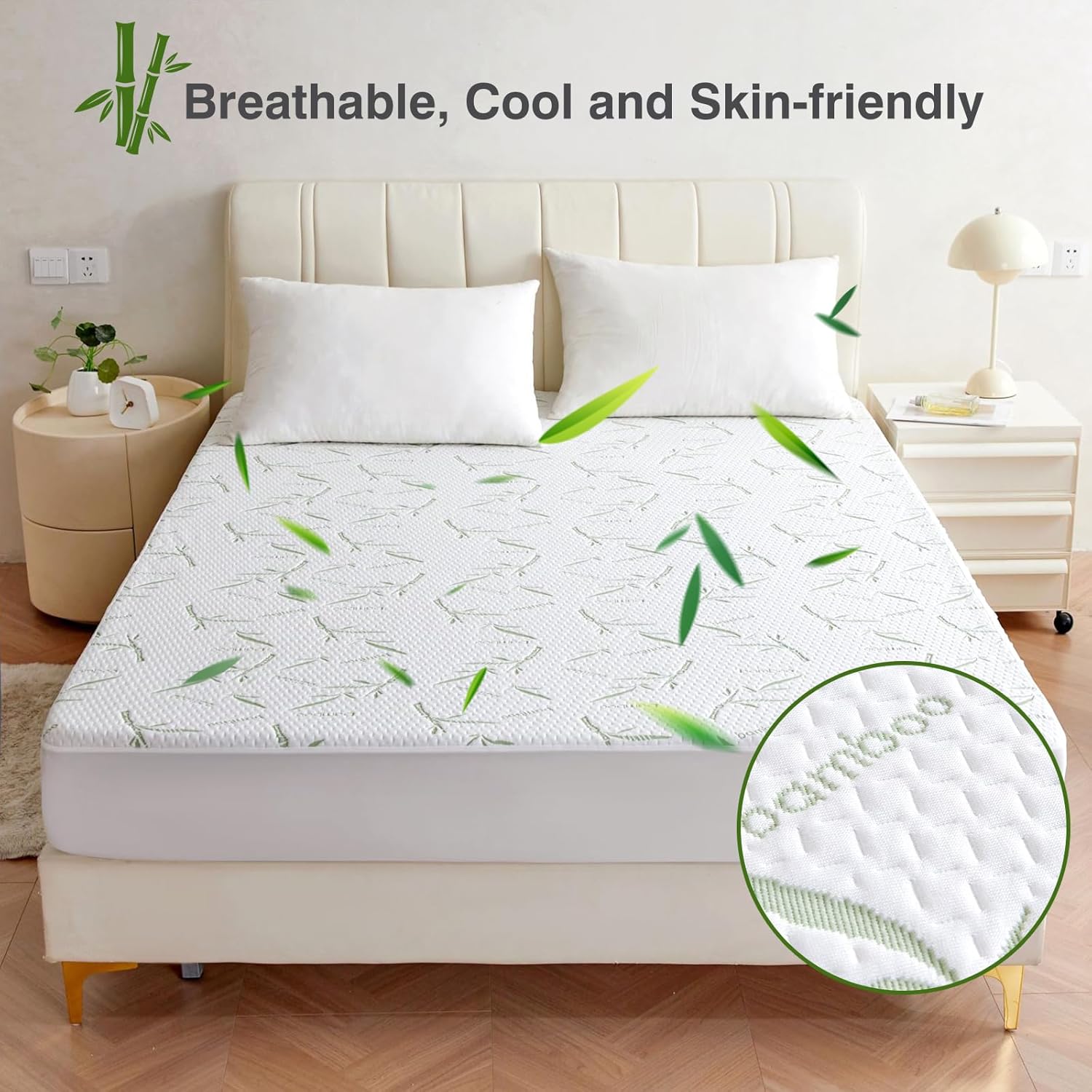 Housse de Matelas Imperméable 90X200X30 cm - Tissu 3D Respirant et Doux - Alèse Anti-Fuites Lavable en Machine - Protection Bébé et Adulte - 5