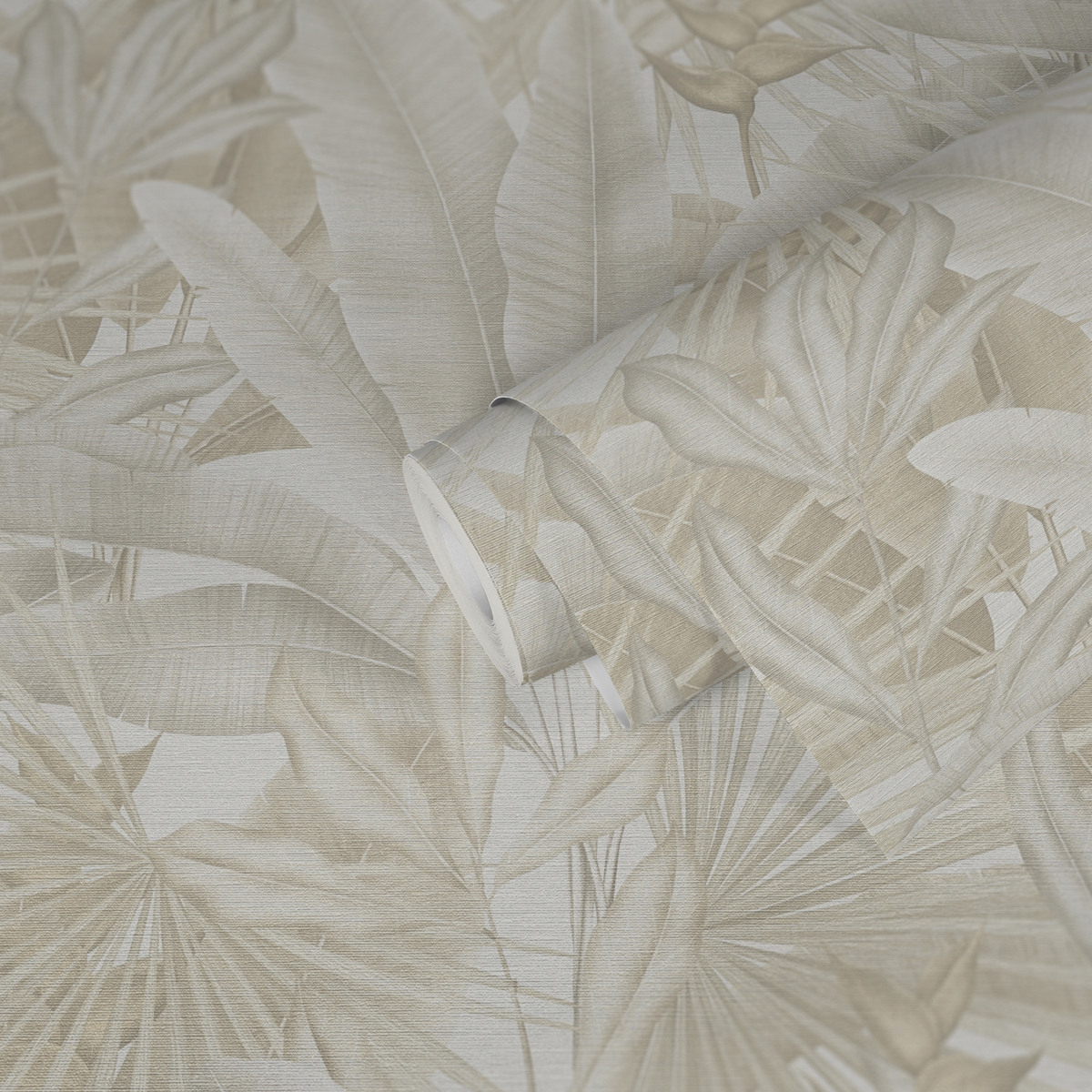Papel Pintado Hojas Ave del Paraiso Beige Claro 396474 - 3
