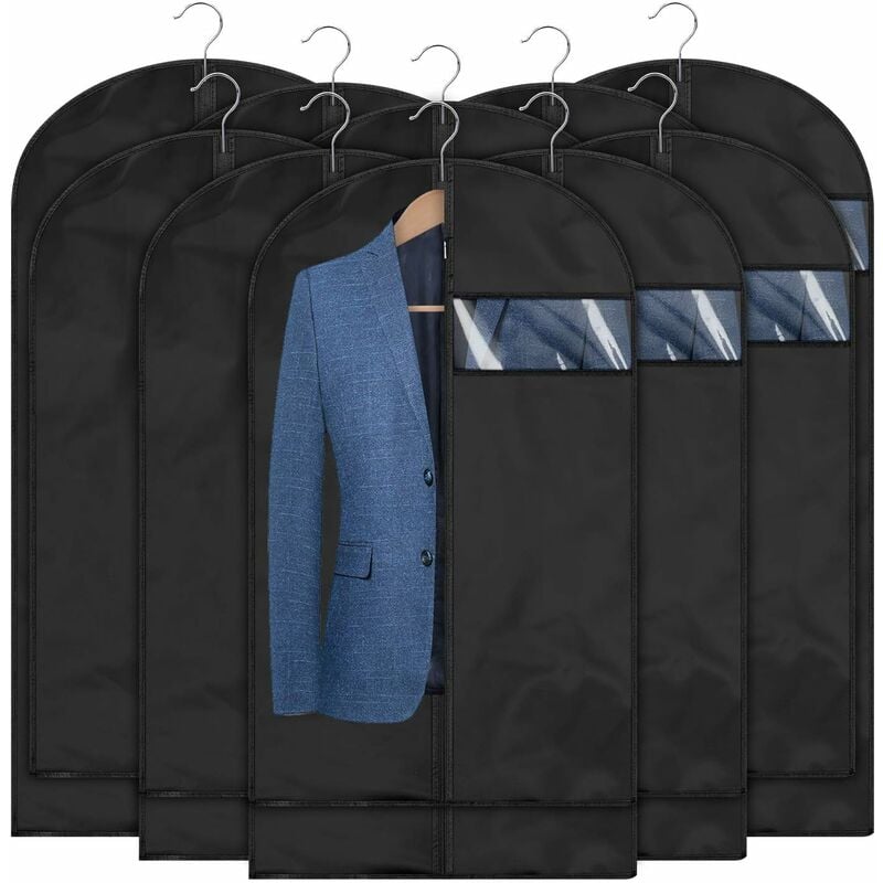 Funda De Ropa Lote de 10 fundas para ropa de alta calidad Negro 5 * 60x100cm + 5 ...