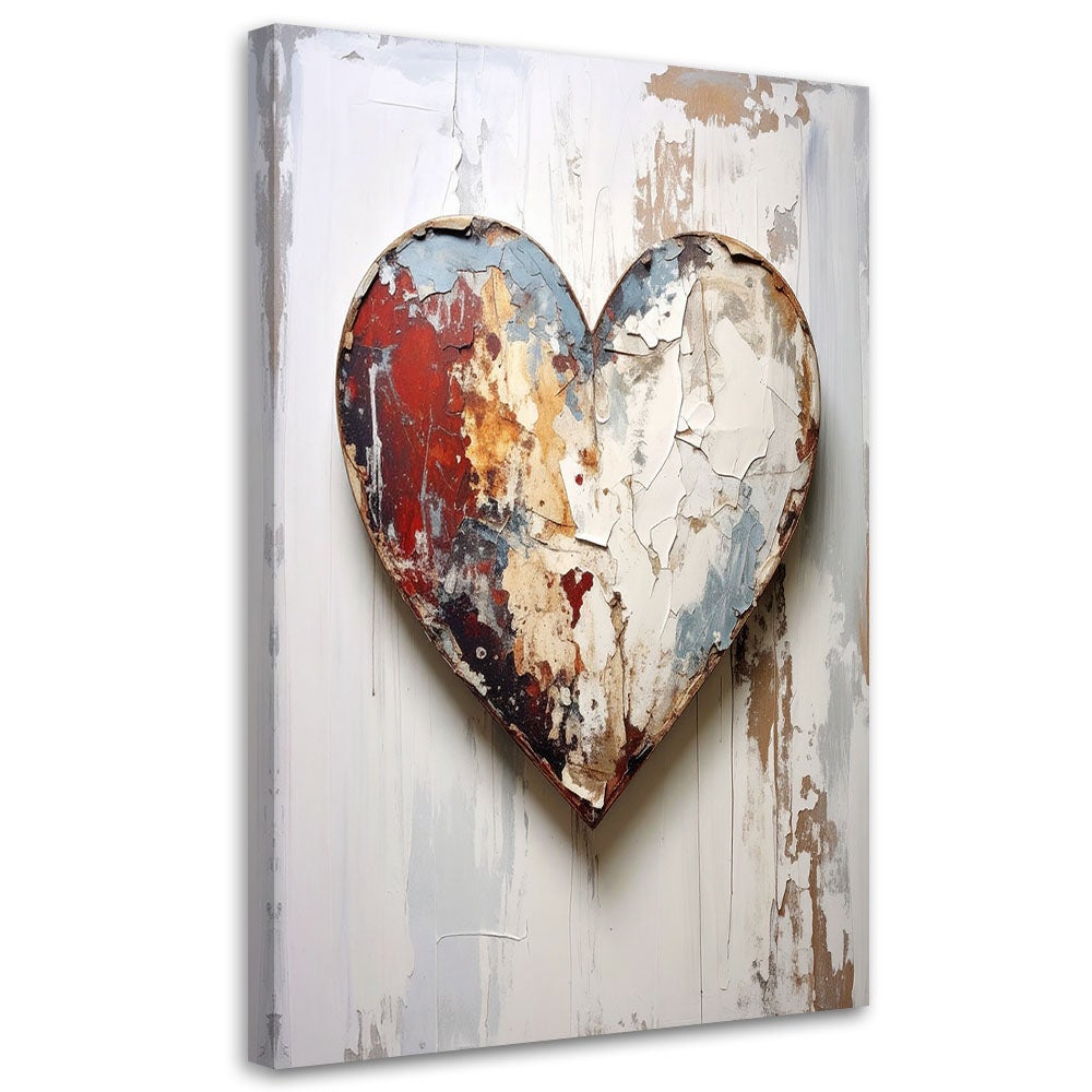 Obraz do salonu sypialni loftu spa, 3D Serce miłość w stylu shabby chic 30x45