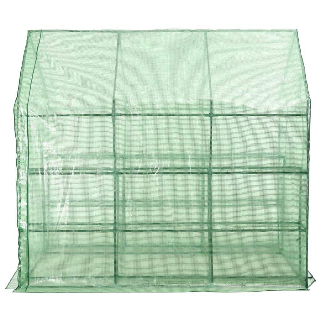 Serre de plain-pied avec 12 étagères Acier 143x214x196 cm vidaXL - 5
