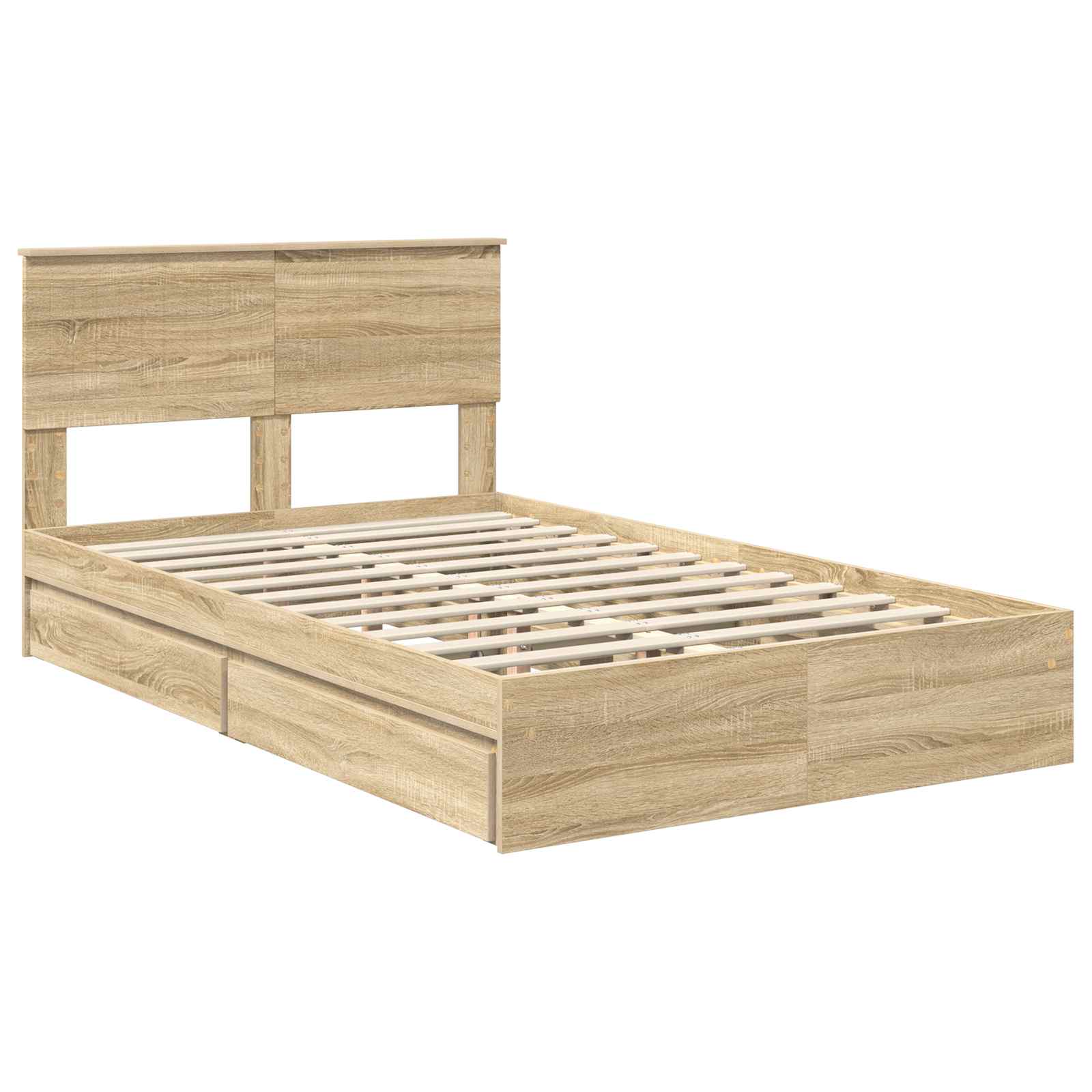 Lit de Rangement Chêne 120 x 200 cm Bois d'ingénierie - 4