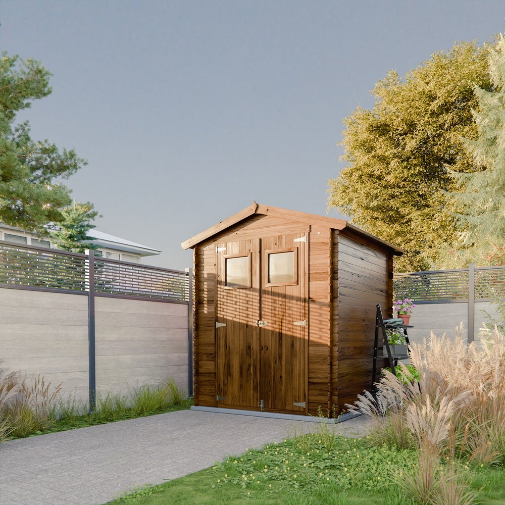 Abri de jardin en bois - Stockage extérieur I236xL226xH218 cm/ 4.33 m2 Petit abri à outils, Local à vélos - Toit imperméable, fenêtres TIMBELA M369 - 7