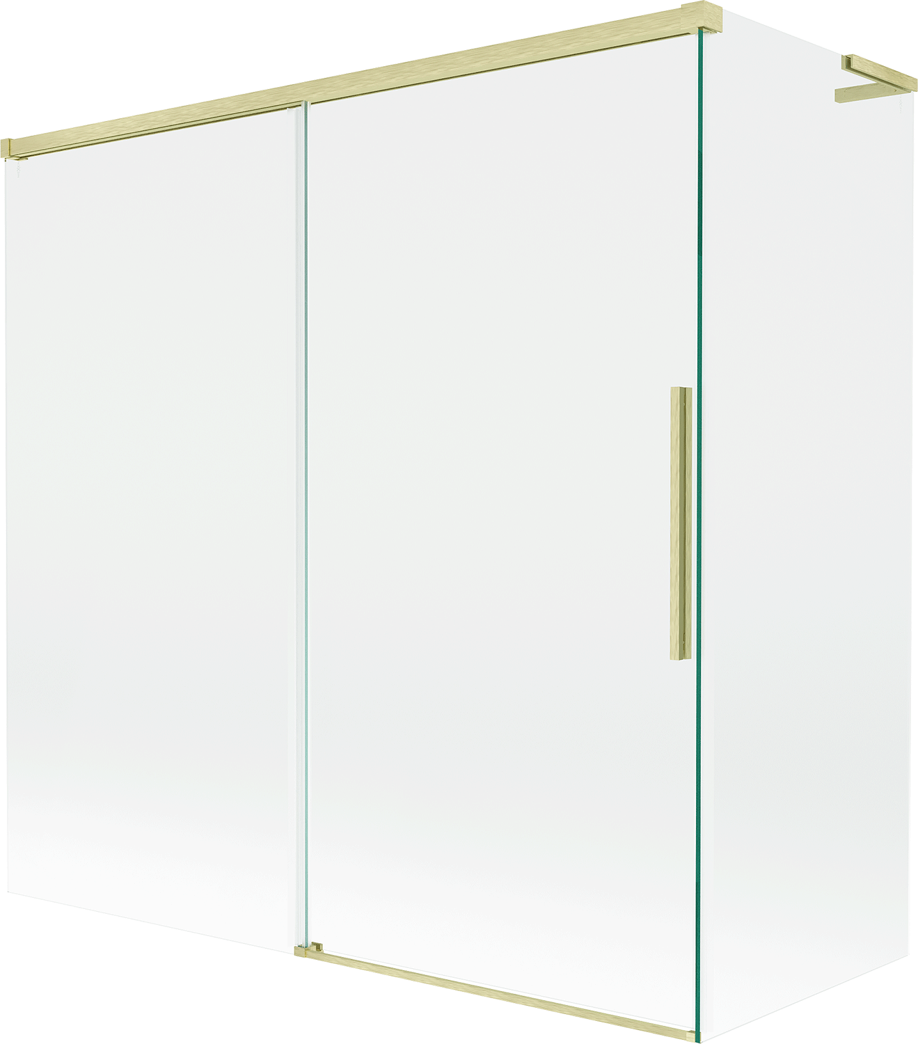 Mexen Rox L parawan nawannowy 2-skrzydłowy rozsuwany 160 + 70 x 150 cm, transparent, złoty szczotkowany - 8C9L-160-070-55-00