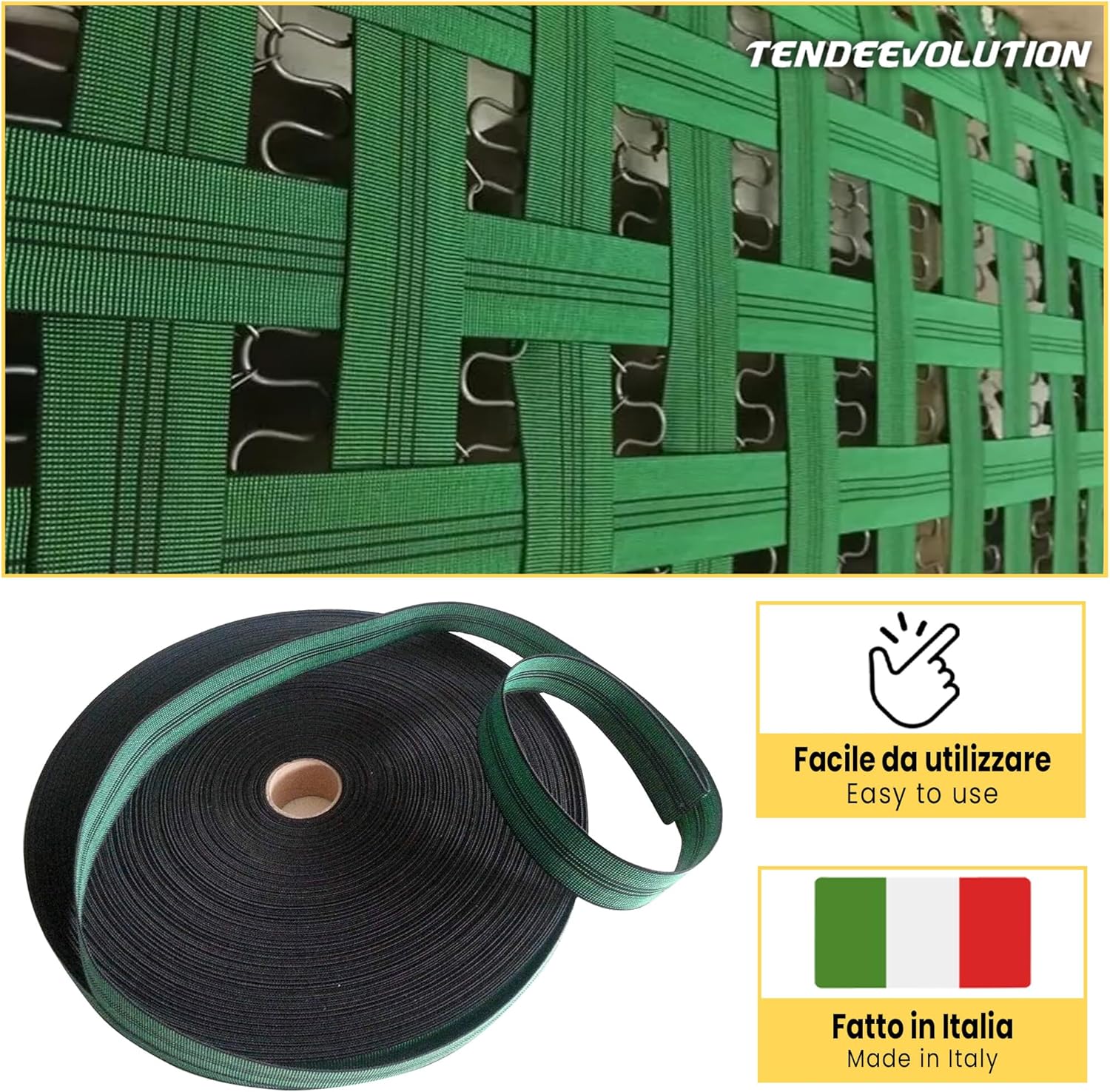 Cinghia Elastica Tirante al Metro Lineare - Made in Italy - Sostituzione Fondo Sedie, Divani & Poltrone - 4