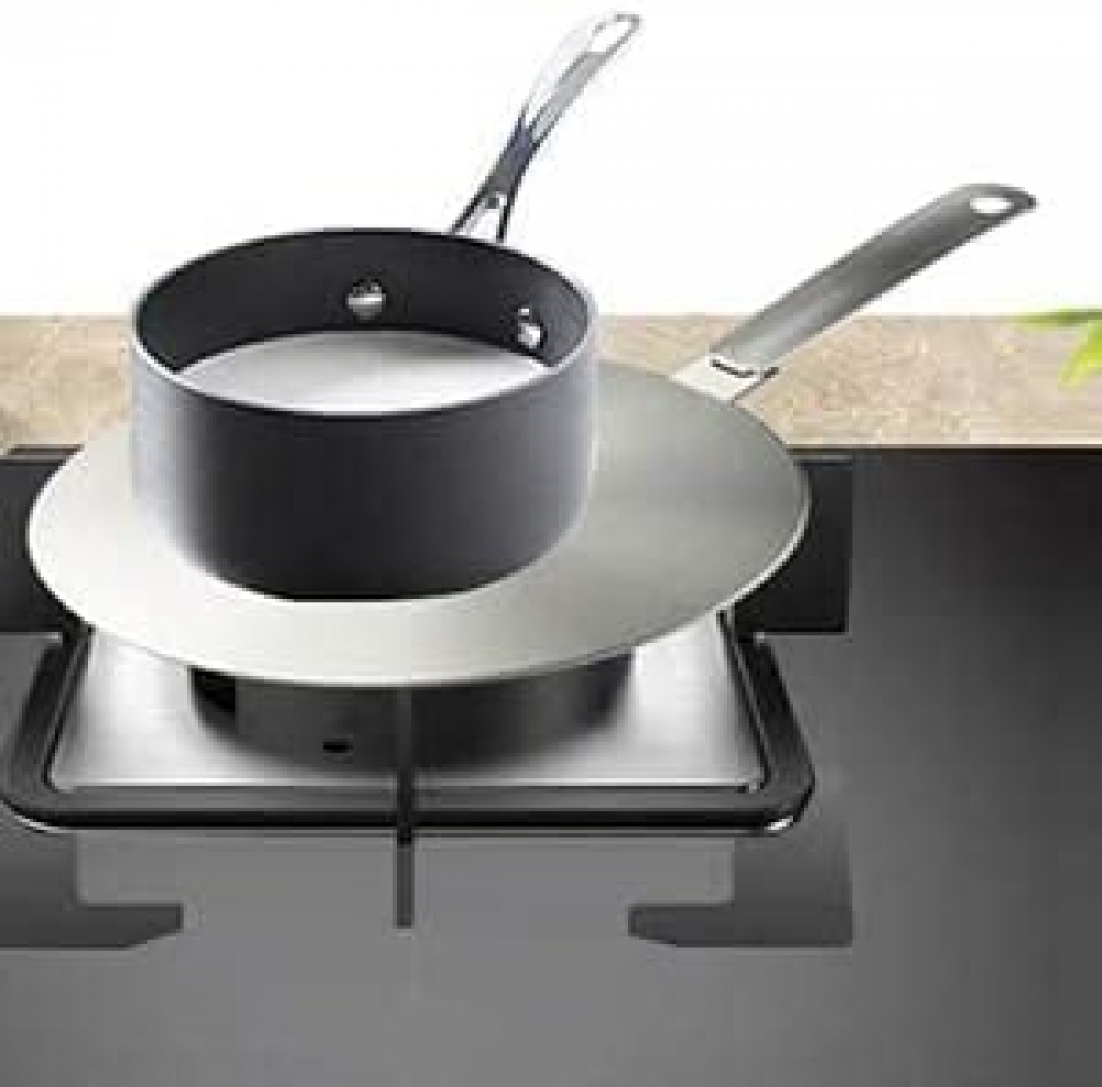 Adaptateur à induction, disque convertisseur pour plaque de cuisson à induction, plaque de diffusion de chaleur avec poignée et base séparables 20 cm - 3