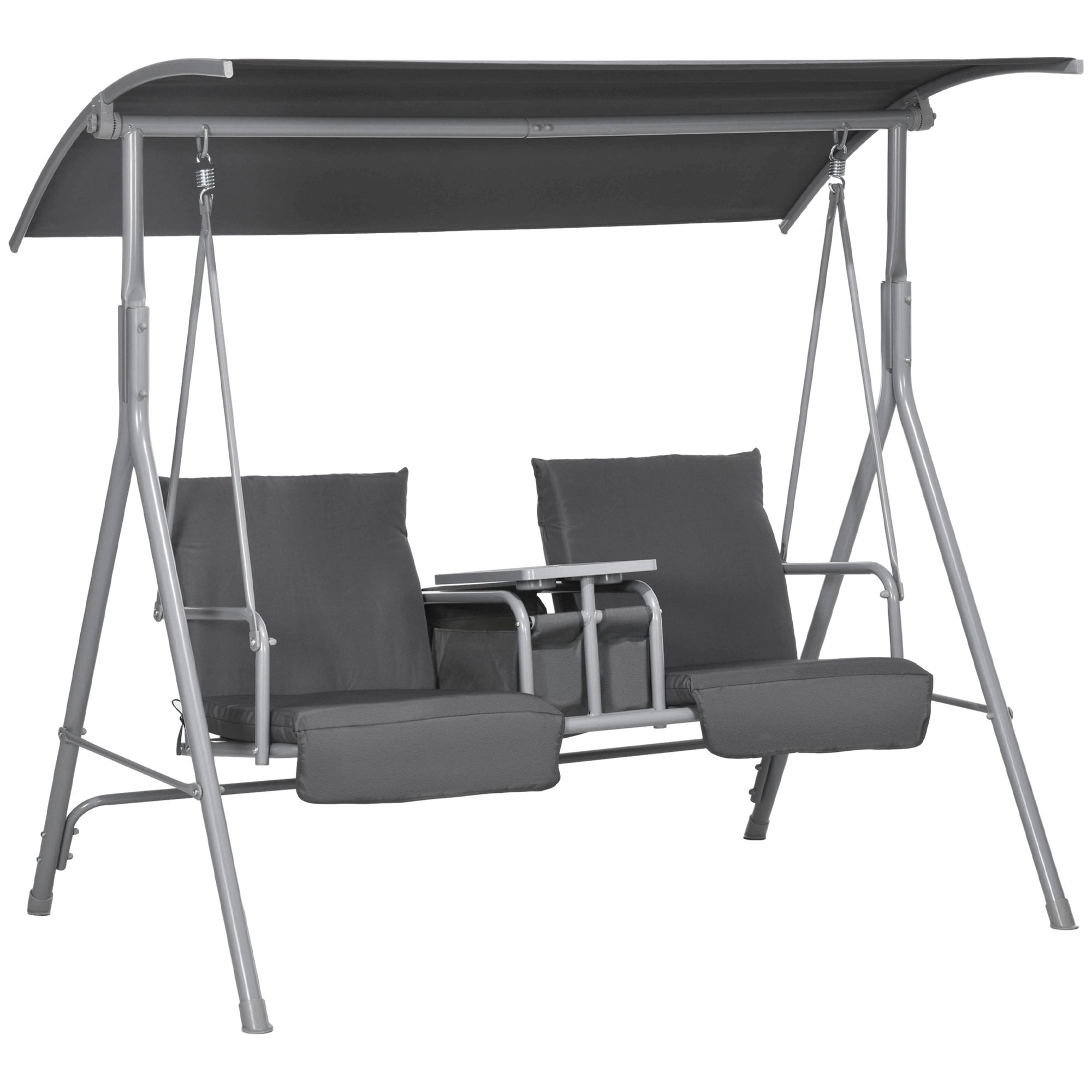 FANTASK - Banc à Bascule 2 Places En Bois D'eucalyptus - Charge Max 360 Kg, Cordes De Jute, Pour Terrasse, Jardin, Balcon