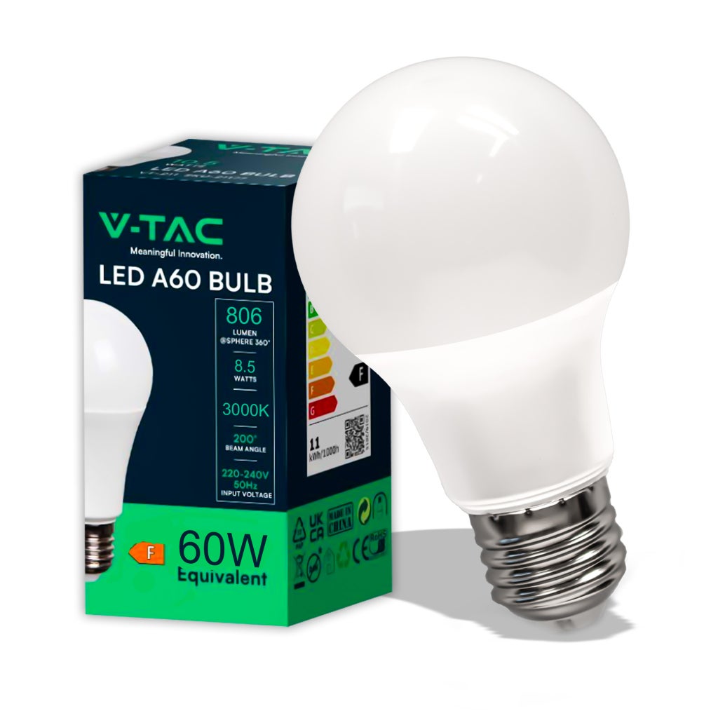Żarówka LED E27 8,5W A60 3000K