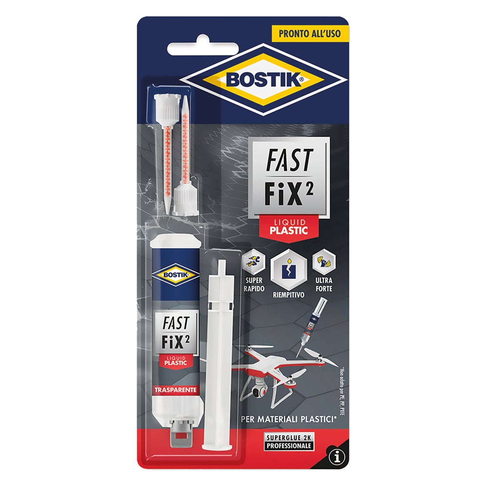 Bostik Adhésif de Réparation Bi-Composant Fast Fix Plastique Liquide 10g - 2