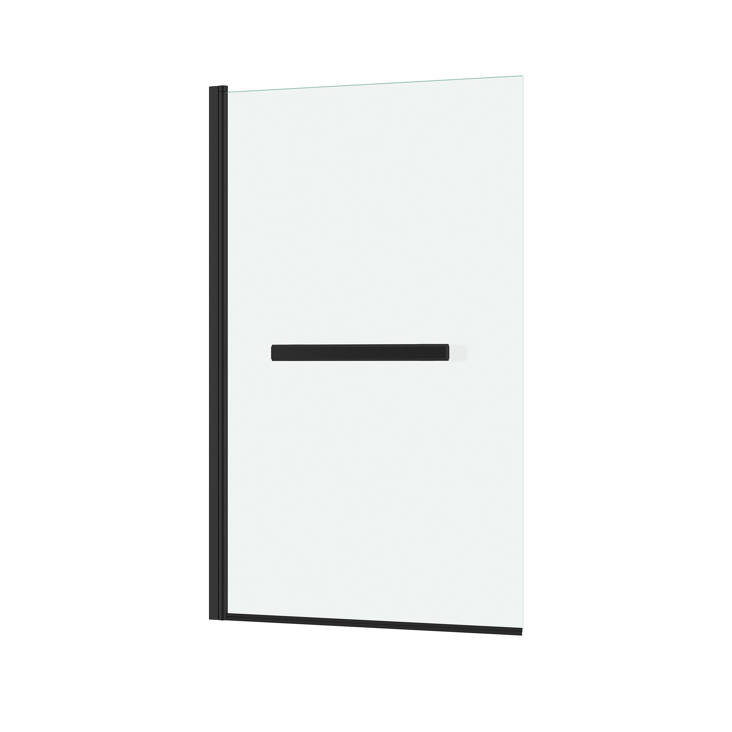Pare baignoire Rabattable avec porte-serviette 70x120 cm - Profilé Noir Mat - Verre 4 mm - 3