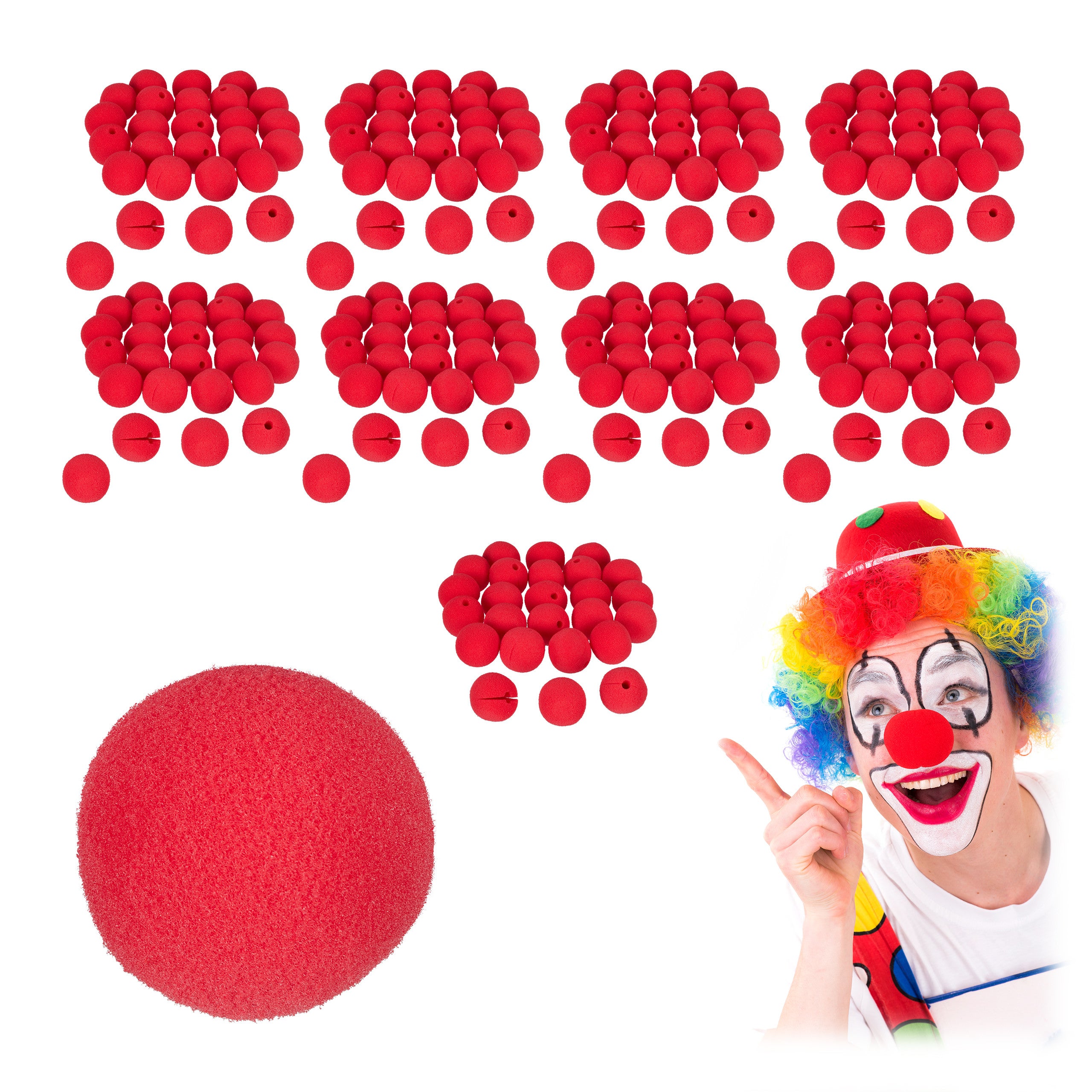 Relaxdays Lot De 24 Nez De Clown Multicolores - Accessoire Déguisement Enfants Et Adultes Pour Carnaval