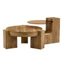Lot de 2 tables basses ronde table d’appoint, design modulable ...