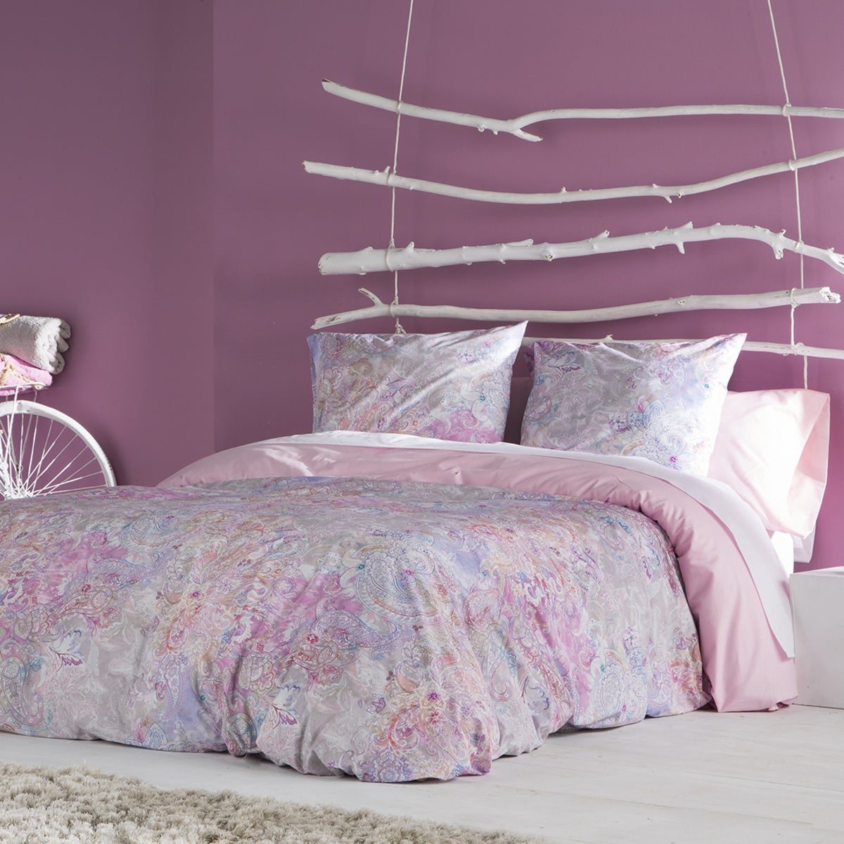 Naf Naf  Funda Nórdica Cachemire /Blancoo 140X200cm Rosa , Leroy Merlin