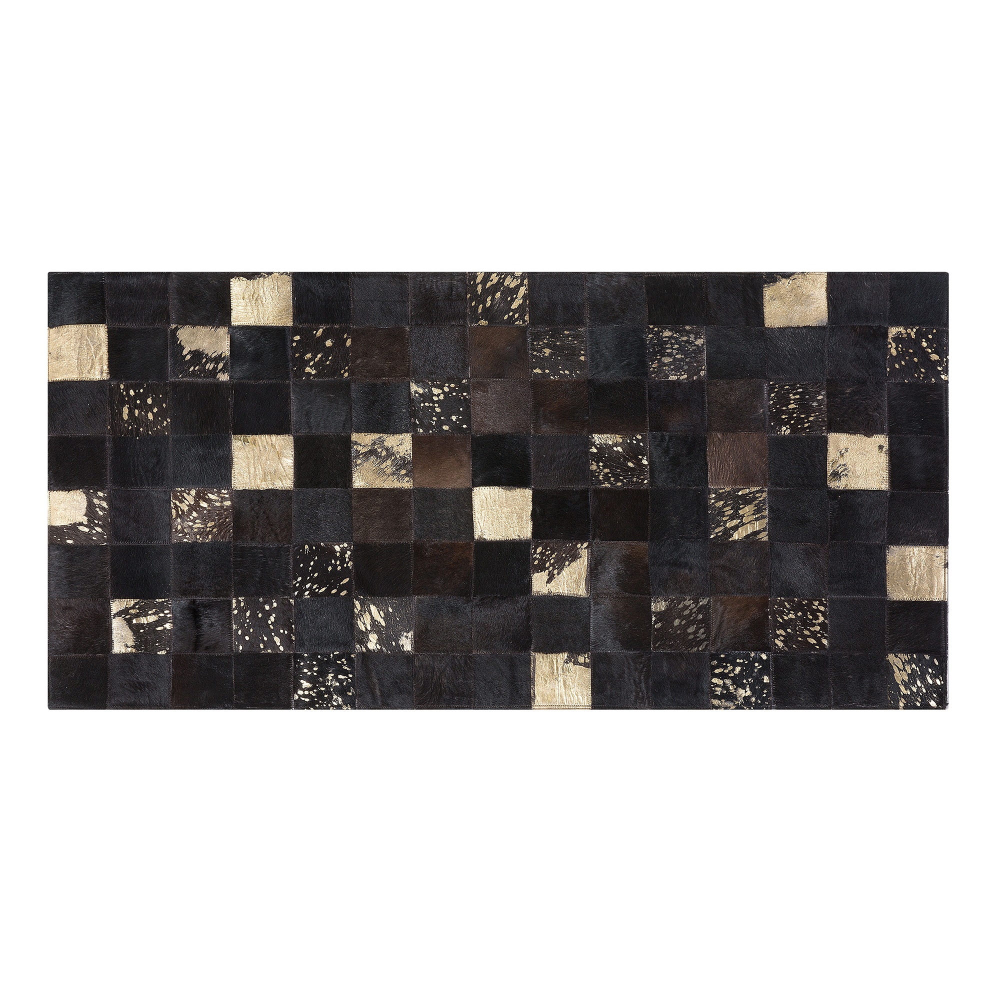 Beliani alfombra de piel de vaca marrón oscuro/beige arena 80 x 150 cm bandirma