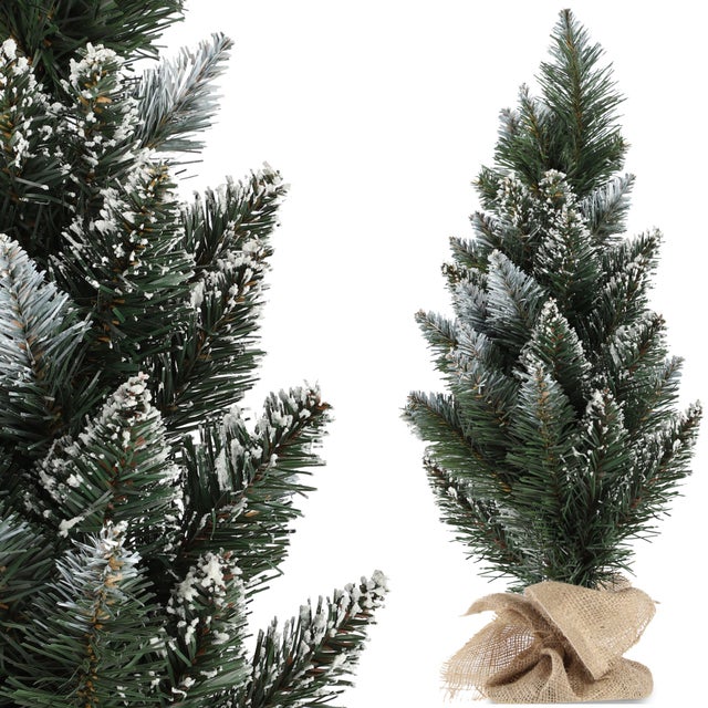 CHOINKA SZTUCZNA JAK ŻYWA MAŁA 50 cm OŚNIEŻONA NA SZAFKĘ BIURKO GRATIS JUTA