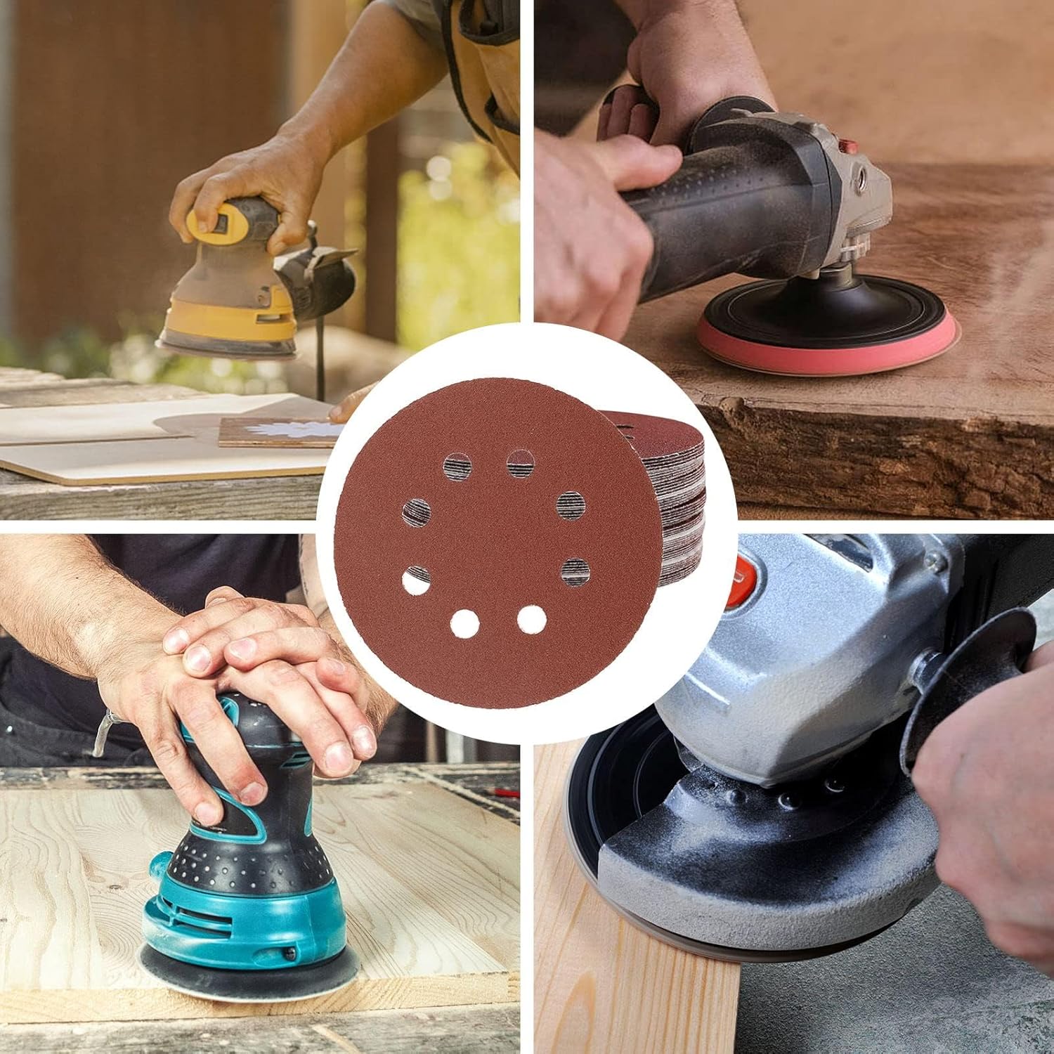 Disques Abrasifs 125mm Grain 80 Papier Poncer 50 PièCes 8 Trous Disque Poncage Pour Ponceuse Excentrique - 7