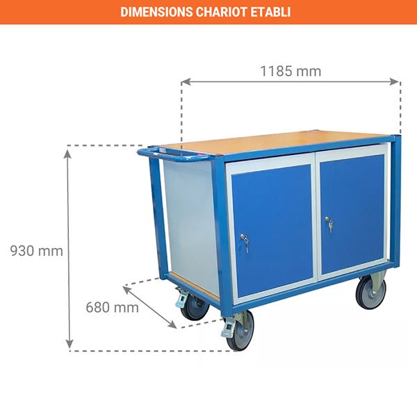 Chariot établi polyvalent deux placards - charge max 500kg - 880002994 - 2