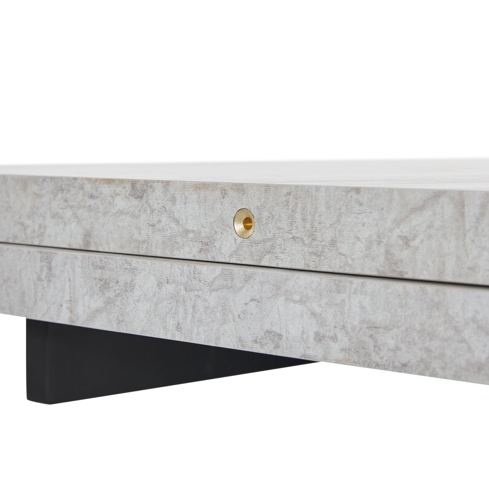 Rozkładany stół jadalny dla 4-6 osób - 99/159 x 74 x 77 cm - Płyta MDF + nogi metalowe - Blat imitujący marmur - Szary - 9