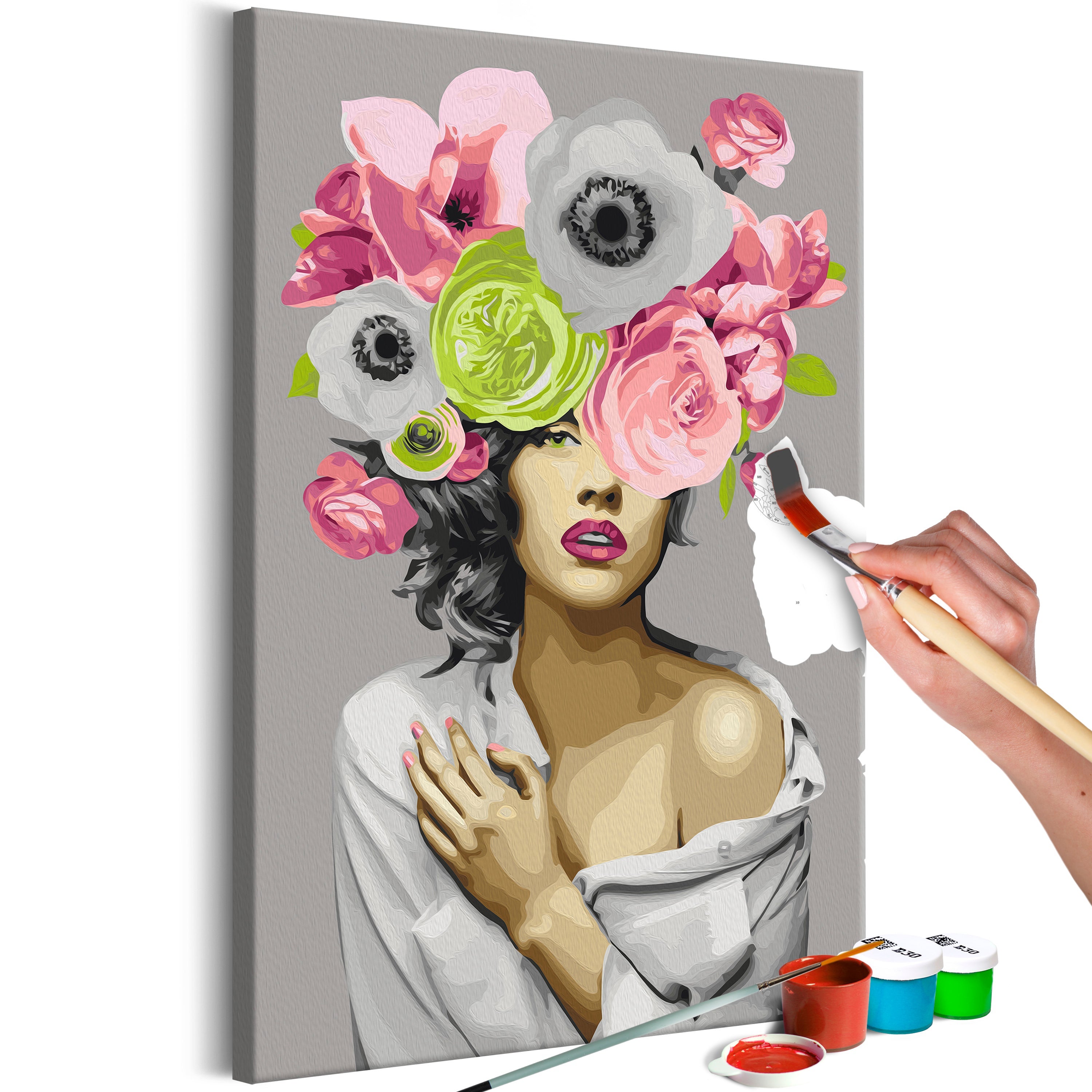 Peinture Par Numéros Pour Adultes - Kit Paysage Fleurs Et Ville - Toile 40x50cm, Pinceaux Et Peintures Inclus