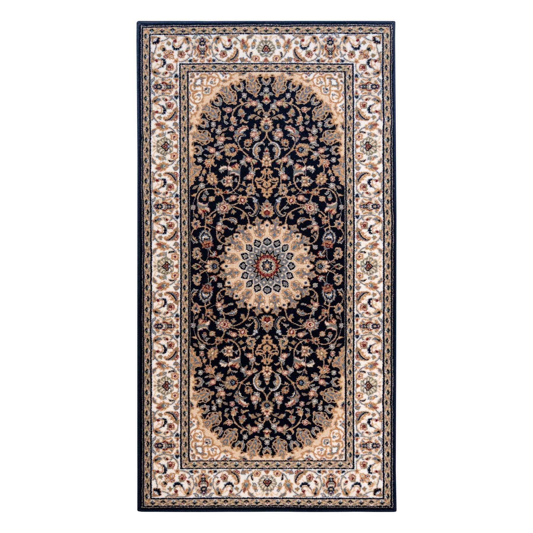 Dywan wełniany NAIN Rozeta, ramka 7177/51011 beż / czarny 240x340 cm - 2