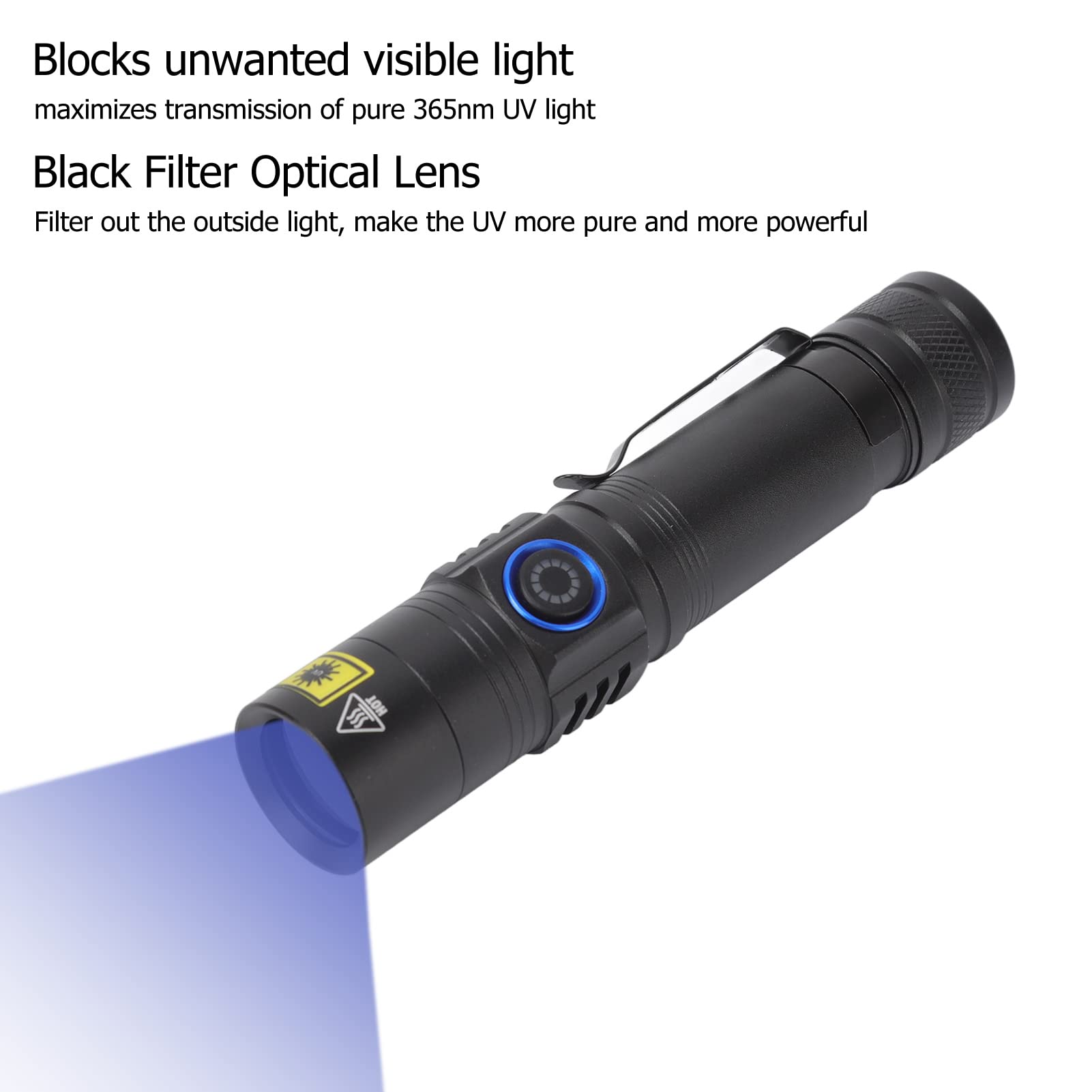 Lampes de poche UV ultraviolettes, lumière ultraviolette, lampe de poche UV 365 nm, Ultra - 3